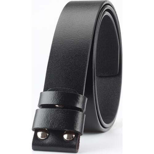 Diy belt genuine leather without buckle replace belt cowskin leather belt body Pure color Smooth buckle cowhide waistband