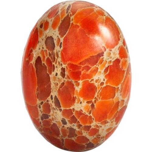 TUMBEELLUWA 1Lot (5Pc) Orange Sea Sediment Jasper Oval Stone Cabochons Flatback Semi-precious CAB for Jewelry Making,18x25mm