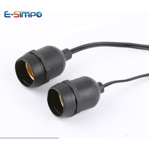 2pcs 50cm Flame Retardant Safe Non Electric leakage 2X0.75MM2 cable E27 Waterproof Lamp Holder Base Screw Light Bulb Socket
