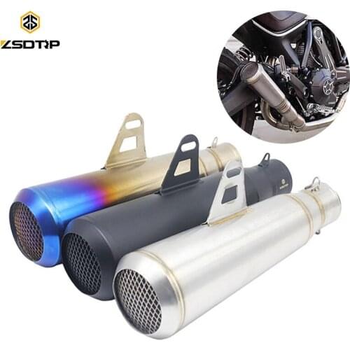 ZSDTRP 51mm Universal Motorcycle Exhaust SC Muffler Modified Exhaust Stainless Steel For Most Motorbike KTM ATV Z1000 Z750 Z800