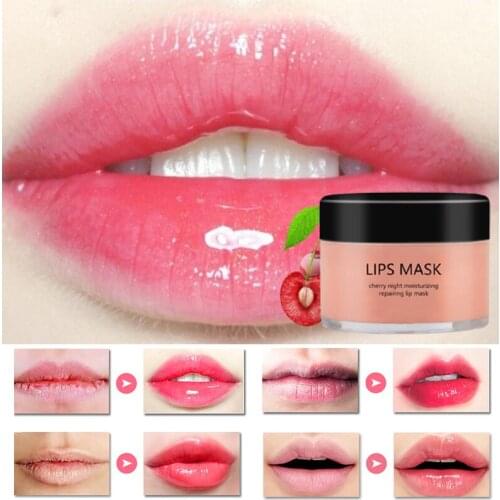 Moisturizing Lip Mask Lip Care Cherry Essence Extract Liquid Lip Mask Hydrating Nutrious Repair Sleep Lip Film Remove