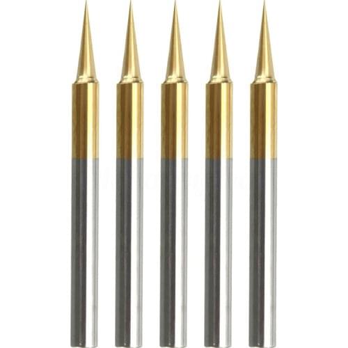 Tungsten steel PCB Engraving CNC Bit Router Tool 5pcs 15 Degree 0.1mm