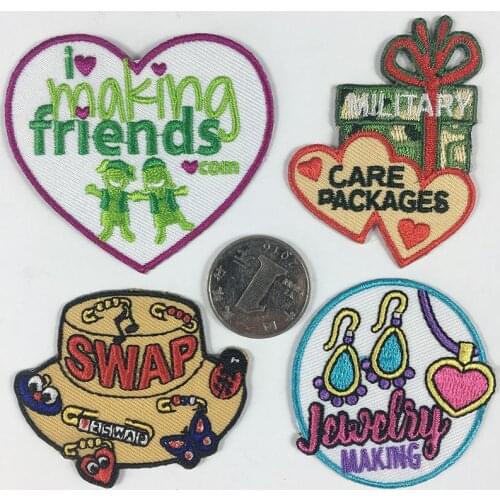 New Heart Love Making Friend Embroidered Patches Iron on Boxes Appliques Sew Cute Badges Diy Clothes Coat Hats Decor