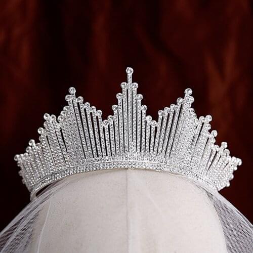 High-end new fashion luxury Queens headdress Princess crown Birthday wedding crown bridal headdress