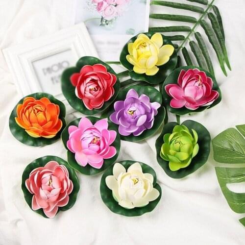 10 CM Beautiful Artificial Flower Floating Water Lotus For Christmas Ornament Wedding Party Decoration Supplies