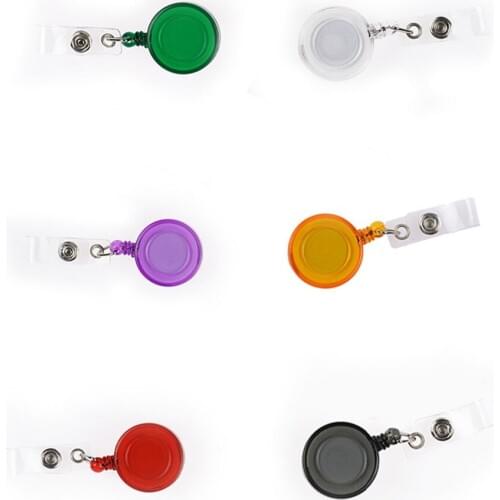 XRHYY 6 PCS Different Colors Plastic Retractable reel with Belt Clip for ID Badge (black, white, purple, orange, green, red)