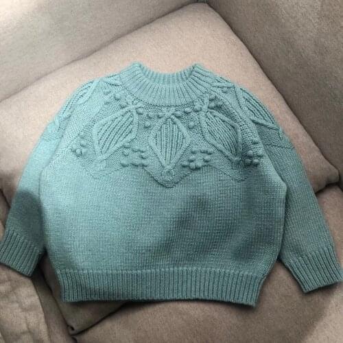 New ladies fashion 2021 long sleeve sexy casual solid color half high neck blue hemp pattern wool sweater 1130