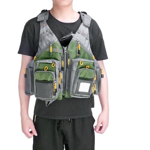 Outdoor Fishing Vests Breathable Multi Pocket Mesh Jackets Photography Hiking Vest Army Green Fish Vest Fishing Accessories
