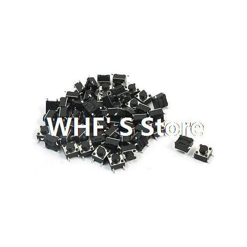 100Pcs Momentary Tact Tactile Push Button Switch 6x6x5mm 4-pin SMD