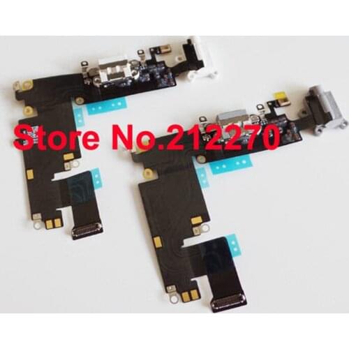 100pcs/lot Original New Charging Charger Port Dock Headphone Jack Mic Flex Cable Ribbon For iPhone 6 Plus 5.5" White and Gray