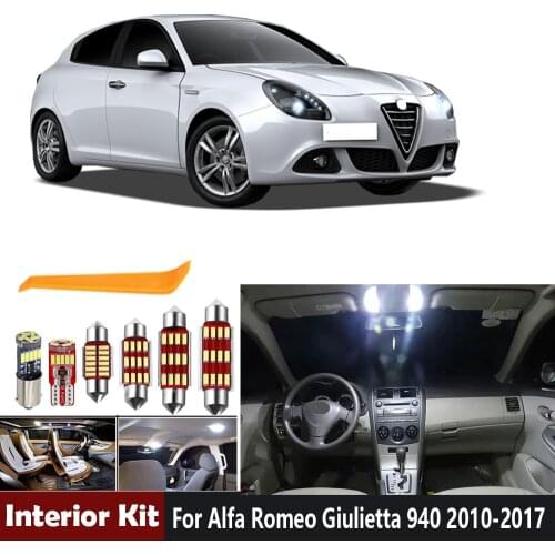 11pcs White Canbus No Error Car LED Bulbs Interior Dome Map Light Kit For Alfa Romeo Giulietta 940 2010-2017 Trunk Door Lamp