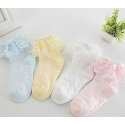 2019 girls cotton lace socks children summer thin mesh socks Princess girl cotton seasons short boot socks infant party cloth