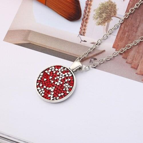 30 Cone color geometric round Enamel Crystal Zircon necklace Rhinestone Cartoon Kawaii Cubic Zirconia Colorful pendant jewelry