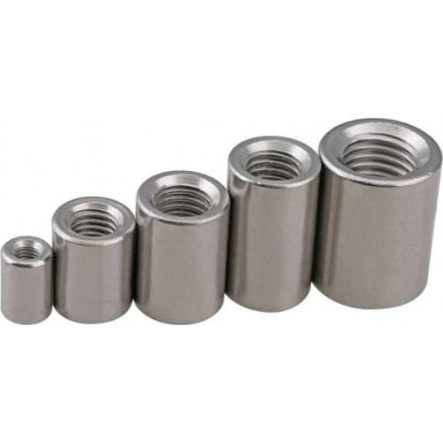 304-A2 stainless steel M3 to M6 round rod stud connector extended connection nut full thread stud round connection nut