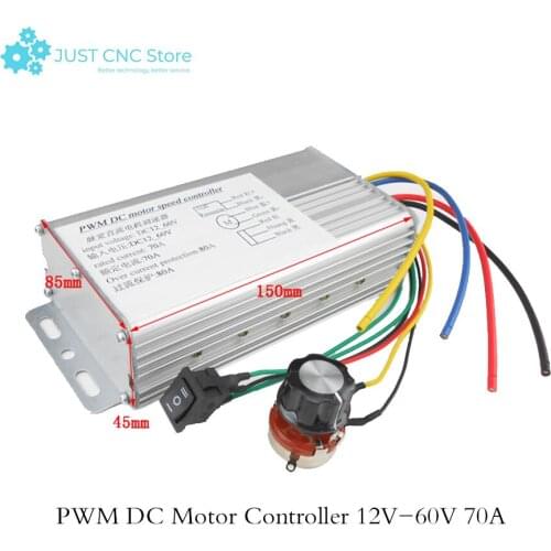 4000W Linear Under Load Metal DC Motor Controller DC 12V-60V 70A Adjustable Drive Control Regulator PWM Motor speed controller