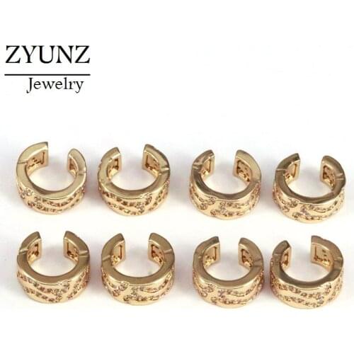 5 Pairs, Gold Color Ear Cuff Earrings for Women C Shape Cube Zircon Earcuff Clip on Earring No Piercing Earings Jewelry