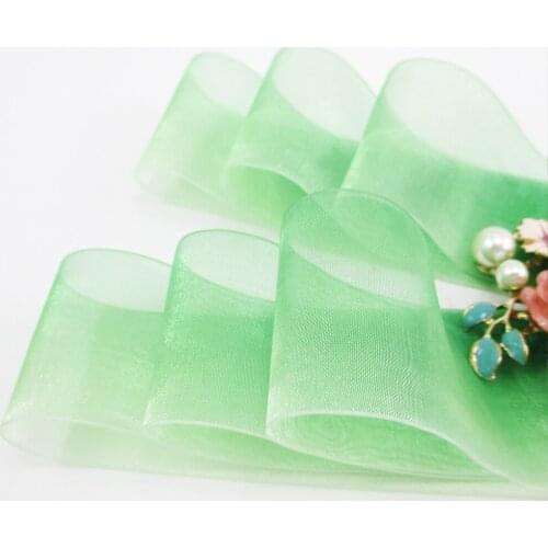 5yds per roll) 1.5"(38mm) Gradient color organza ribbon high quality 5 yards,DIY handmade materials,wedding gift wrap,5Y49621
