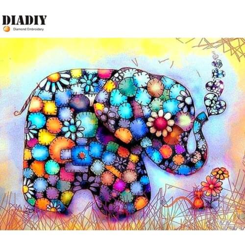 Full Square&round drill 5D DIY Diamond embroidery Abstract elephant Diamond Painting Cross Stitch Rhinestone Mosaic decor gift