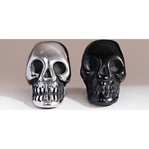 1 Piece/Lot Retro Black Silver Color Skull Shape Spacer Beads Accessories For Handmade DIY Bracelets 2020 Handmade Gifts Jewelry