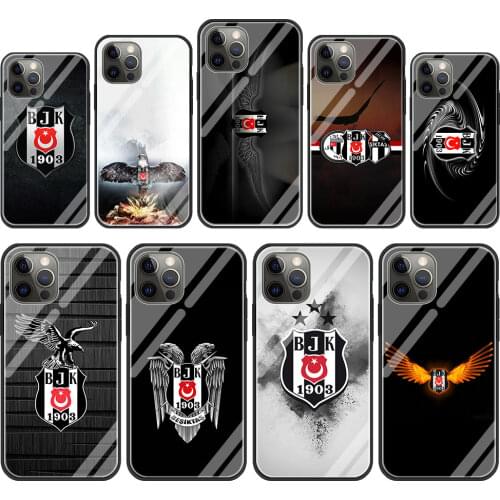 Besiktas BJK Tempered Glass Phone Case for iPhone 11 12 Pro XR X 7 8 XS Max 6 6S Plus SE 2020 Cover Shell Coque Capa