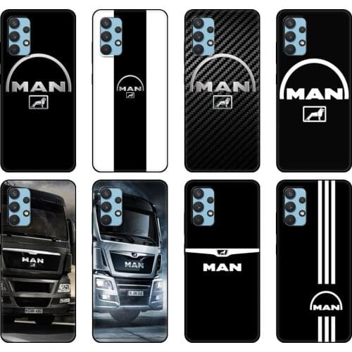 Black tpu Case For Samsung galaxy A32 A42 A52 A72 4g 5g S21 PLUS ultra back cover Man trucks logo