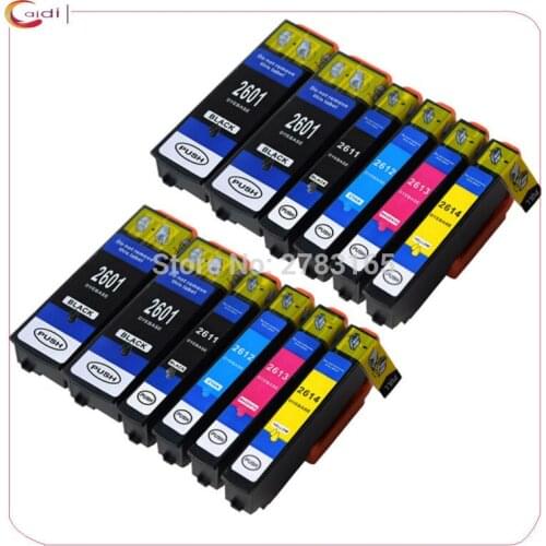 12PCS compatible 26XL T2601 T2621 T2631 printer ink cartridge For Epson XP-600 XP-820 XP-600 XP-605 XP-700 XP-800 XP520 XP620