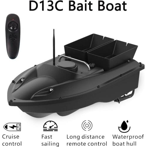 D13C RC Fish Bait Boat Fishing Boat 2kg Loading Tanks 5.4km/h High Speed 500m Control distance Double motor RC Fishing Bait Boat