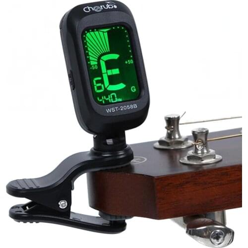 Folk Acoustic Guitar Tuner Violin Ukulele Bass Clip-on LCD Display Tuning for Beginners Stringed Musical Instrument Parts
