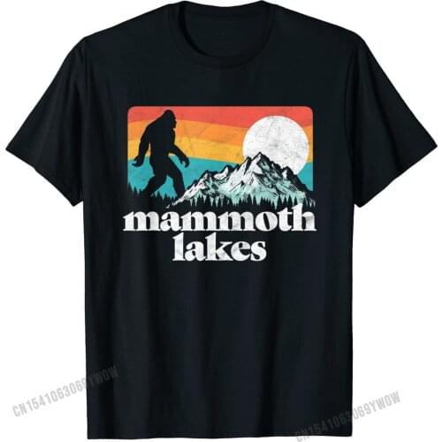 Mammoth Lakes Bigfoot Mountains T-Shirt Top T-shirts Normal Brand Cotton Tops Shirts Design for Men