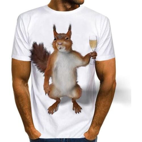 Funny Squirrel 3D Print T-Shirts Men Women Fashion O-Neck Short Sleeve T Shirt Harajuku Cool Tees Tops Kids Boys Girls Clothing