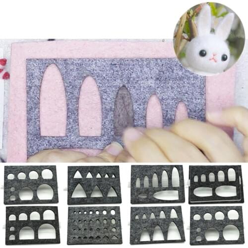 Needle Felting Template Wool Felting Mold Handmade Animal Rabbit Cat Dog Ears Eyes DIY Craft Stencil Applique Sewing Accessory
