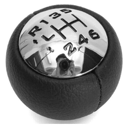 6 Speed Car Leather Gear Stick Shift Knob