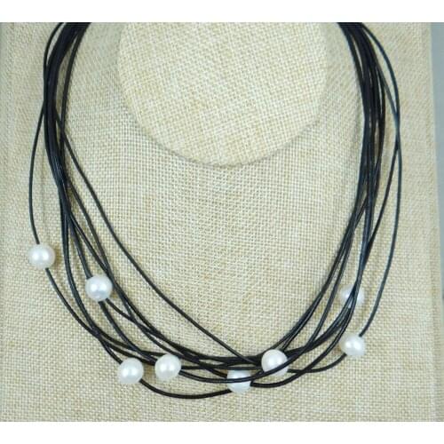 Beautiful Freshwater 100% Natural Real Pearl necklace White Pearls Women necklace Pearl Jewelry P121