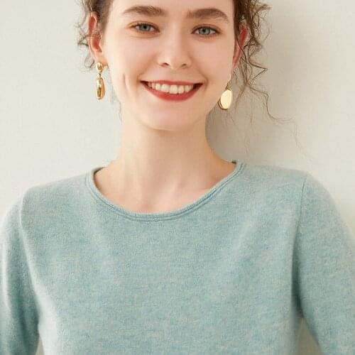 LHZSYY2020 Pure Wool Sweater Ladies All-Match New Autumn Winter Short Wide Knit Cashmere Bottoming Shirt Round Neck Pullover Top