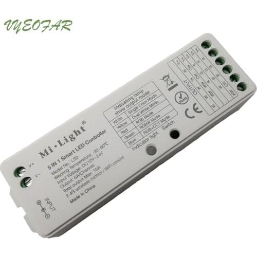 Milight Led RGB RGBW RGBWW Controller 5 IN 1 DC12-24V Single Color CCT RGBCCT RGBW RGBWW Strip 2.4GHz RF Wireless Dimmer Console