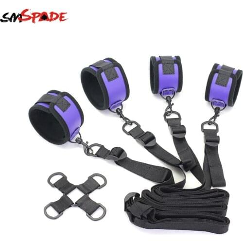Smspade Bondage Restraint Kit Slave Adult Sex Toys Handcuffs Ankle Cuffs Sex Products for Couples Sex bdsm Fetish Chastity Cage
