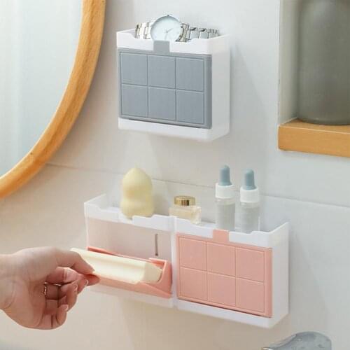 Soap Storage Holder Wall Mounted Self-drain ABS Plastic Soap Flip Cover Storage Rack for Bathroom Soap Dish Shower Plates