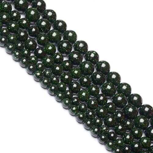 Natural Stone Dark green SandStone Sand Loose Spacer Beads For Jewelry Making Diy Bracelet Strand Size 15'' 4/6/8/10/12 mm