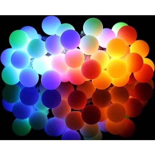 New Solar String Lights 50 LED White Ball Waterproof String Fairy Christmas Tree Light Party Wedding New Year Decoration Garland