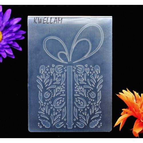 Leaves Gift Box Plastic Embossing Folder For Scrapbook DIY Album Card Tool Plastic Template Embossing Tool 10.6x14.5cm KW7012404