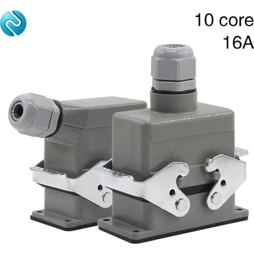 Rectangular heavy duty connector he-010 core industrial waterproof aviation plug socket 16A