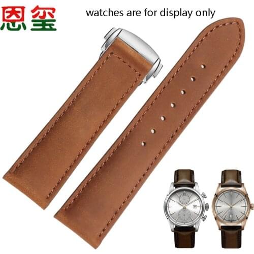 Genuine Leather Watchband 20mm 22mm 23mm Black Brown Bracelet Replacement Belt For Khaki Classic Jazz Hamilto Watch Chain