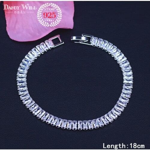 Romantic CZ Jewelry Leaf And Square Cubic Zirconia Bridal Wedding Bracelets Gift For Bridesmaid