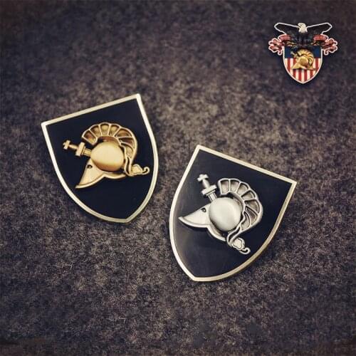 Since1898 United States West Point Academy Rome Greece Iron Man Helmet Shield Meritorious Medal Brooch Pin Badge