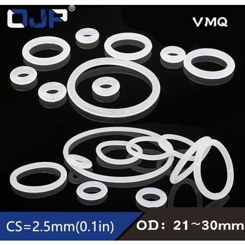 5PCS/lot Silicon Ring Silicone/VMQ O ring OD21/22/23/24/25/26/27/28/29/30*2.5mm Thickness Rubber O-Ring Seal Gaskets Washer
