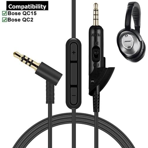 OFC Aux Replacement Stereo Audio Cable Extension Music Cord Wire for Bose QC15 QC2 QuietComfort Quiet Comfort QC 15 2 Headsets
