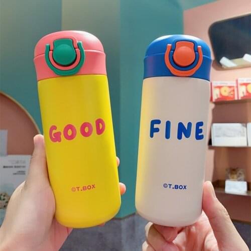 New Creative Double Wall Thermos Vacuum Insulated Stainless Steel Vacuum Flask Portable Bullet Cover Kids Student Drinking Cups