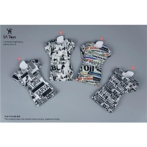 In Stock 1/6th Fashion SA016 Graffiti Party Post Tight Dress Without Body Suit Mostly Female 12 inch Action Accessories