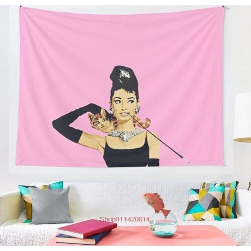 Breakfast at Tiffanys Audrey Hepburn tapestry Art Tapestry Ins Tapestry Household Bedside Decoration Cloth Hanging Tapiz