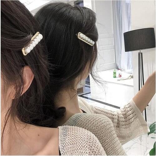 Korean Version Of The 2019 Fashion New Hairpin Wild Small Fresh Word Clip Box 6 Pearl Hairpin Ladies Wholesale Hair Accessories